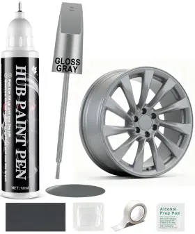 8206 Amiss ‎ Amiss-cph/w1 Gloss Gray Rim Repair Kit Wheel Paint And Touch Up Pen For C