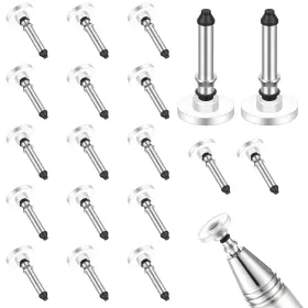 244095 Asofelk 24pcs White Universal Stylus Tips - Round Disc Silver