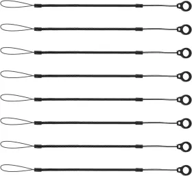 27615 Boxob 8pcs Elastic Tether Lanyard 9.8 Inch Pen Leash Anti-lose Stylus Black