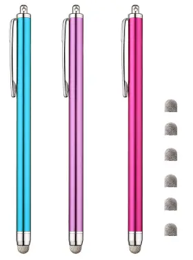 Ccivv 704298060974 Stylus Pens For Touch Screens With Thin Fiber Tips Pink/purple/aqua Blue