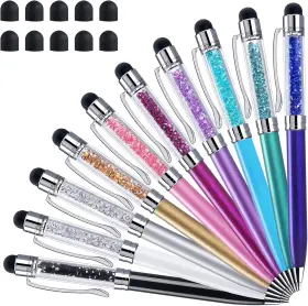 Chaoq 445017542571 Stylus Pens For Touch Screens 2 In 1 Crystal Ballpoint Pen 10-pack