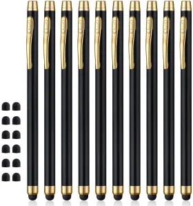 Chaoq 762360007548 Stylus Pens For Touch Screens 10 Pcs Capacitive With 12 Replaceable
