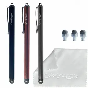 Coloryourlife 650434982054 3-pack 5.3ftft Micro-knit Mesh Tip Capacitive Stylus Pens For Touch Screens Wit