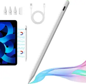 Pen01 Coo Stylus Pen For Ipad With Wireless Magnetic Charging Apple Pencil Silver
