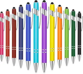 0st1 D & K Exclusives 12 Pack Black Ink Ballpoint Pens Smooth Writing Multiple Colors