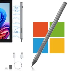 Sp05-gy-sqz-ca-cd Diliichar Surface Pro Pen Stylus For 12/11/9/10/8/x/7/6/5/4/3 4096 Gray