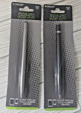 E-circuit 639277374585 2 Stylus Pens Black Silver Works With All Touchscreen Devices