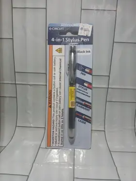 E-circuit 639277423917 New 4 In 1 Pen Stylus Flashlight -black Ink