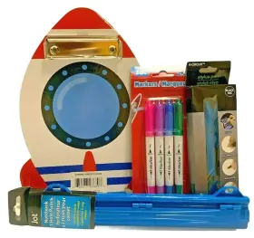 Ecircuit 639277978677 Rocket Clipboard Jot 3 Hole Punch 4 Pk Markers E-circuit Stylus Pen Blue