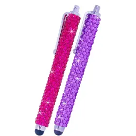 Eco-fused 640522140824 Universal Bling Stylus Pens - 2 Long Gem Covered With All Capacit