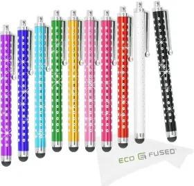 82jxk-met-mcb Eco-fused 10 Pack Bling Metal Stylus Pens -