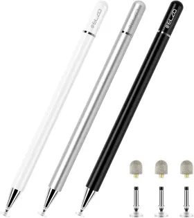 39sp-tcp3p-5wsbe Elzo Stylus Pens For Touch Screen 2 In 1 Universal White/black/silver