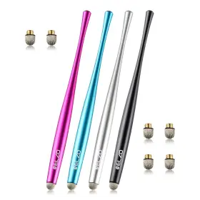 Elzo 716045655449 Capacitive Stylus Pens Premium Metal Slim Combo 4 Pcs Tips For All Touch Scre