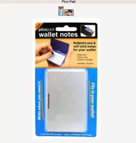 Everyday Innovations 853505001047 Picopad Wallet Notes Lot Of 2 Small Enough To Fit Into Your New