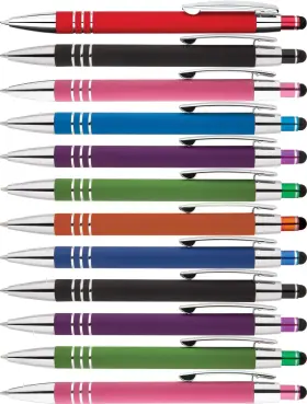 Express Pencils 301638990580 Stylus Pens - 2 In 1 Touch Screen Box Of 12 Assorted Colors