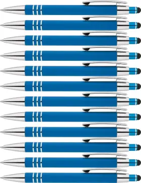 Express Pencils 301638990634 Stylus Pens - 2 In 1 Touch Screen And Box Of 12 Light Blue