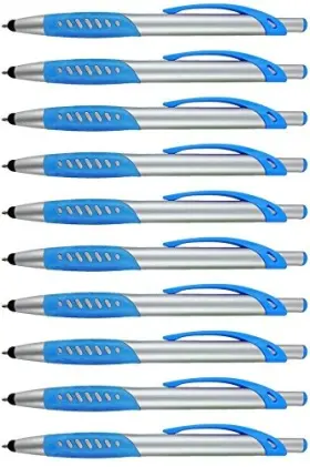 St-15s Express Pencils Lexis Stylus Pen 2 In 1 Capacitive And Ballpoint Box Of 10 Light Blue