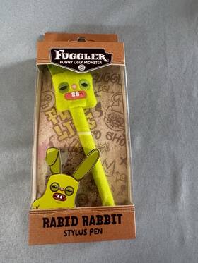 Fuggler 849813094024 New Rabid Rabbit Stylus Pen Green Furry Bunny