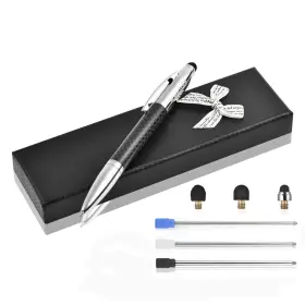 Glovion 881432504690 Multicolor Ballpoint Pen With Stylus Tip 2 In 1 Ink Writing Pens Carbon Fibe