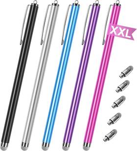 Guugei 445019871846 Stylus Pens For Touch Screens 5 Pack Long Pen Body Fiber Mesh Tips High Sensit
