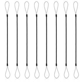 Hariendny 575687 2 7srjkfiln 8 Pcs Elastic Lanyard Tether Retractable Spring Coil Strap Pens 20cm Black
