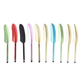 Hemobllo 790819909839 10 Pcs Feather Stylus Pens - Touch Screen Capacitive Colorful