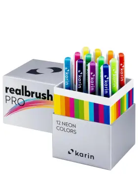 31c12 Karin Realbrush Pro Neon Colors - A Set Of 12 Brushes In An Exclusive And