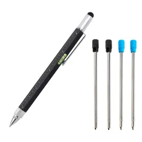 Mg-146 Kigauru 6-in-1 Multi-function Tool Pen With Stylus Ruler Level Phillips And Slotte