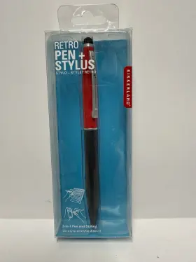 Us40-a Kikkerland 612615059696 Retro 2 In 1 Pen And Stylus Red Black