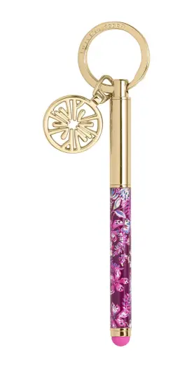 Lilly Pulitzer 825466168671 Keychain Pen With Stylus Tip Black Ink S Amarena Cherry