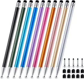 Lf1061 Linfanc 10 Pcs 2-in-1 Stylus Pen For Touchscreen High Multicolor