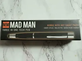 Mad Man 819787030809 3080 Smartphone Charging Pen/stylus 3-n-1 Tech Pen