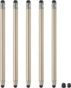 Mea230314ee0228 Meccanixity 5pcs Stylus Pens For Touch Screens With 2 Extra Champagne Gold