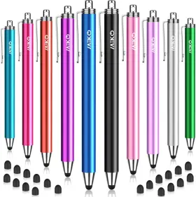 Meko 445042917924 Stylus Pens For Touchscreens 10 Pack Thin Rubber Tip Replaceable