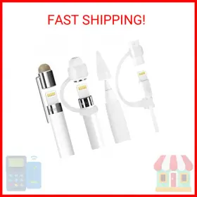 Meko 880821862069 5-piece Accessories For Apple Pencil Cap Holder/nib Cover/lightning Cable
