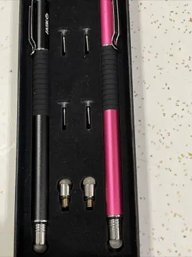 Meko-disc1 Meko Two Stylus Touch Pens And 6 Replacement Nibs Black Pink With Box