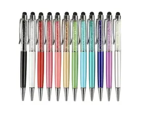 Lysb01c9t3s44-cmptraccs Mengran 12pcs/pack Bling 2-in-1 Slim Crystal Diamond Stylus Pen And Ink