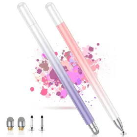 Menkarwhy 768432128920 2 Pcs Universal Stylus Pens High Sensitivity Disc And Fiber Tip Pencils Compa