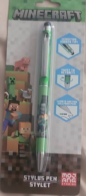 Minecraft 23260 Stylus Pen Green Sensitive Rubber Tip Type Mpn 400581