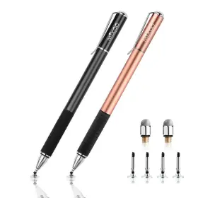 Mixoo 752454986156 2-in-1 Precision Disc And Fiber Stylus With Replaceable Tips For Capacitive Tou