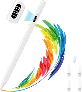 P840401476802 Moko Stylus Pen For Ipad 2018-2025 Usb-c Fast Charging Pencil With Led White