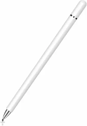 Mc03 Mxcoirtp Stylus Pens For Touch Screens 2 In 1 Magnetic Disc And Fiber Tip White