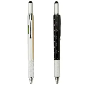 Nana 689016263076 2-pack 5-in-1 Universal Touch Screen Stylus Ballpoint Pen Ruler Silver
