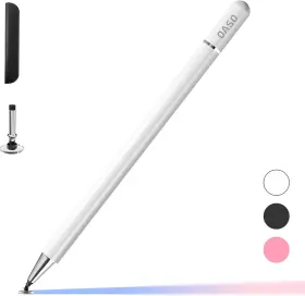 1010b Oaso Stylus Pen For Touch Screens Disc Tip And Magnet Cap Styli Pencil White