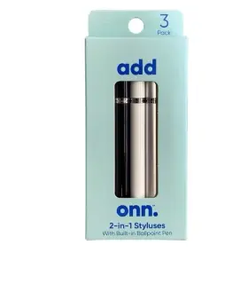 Pen-3 Onn 681131397285 Add 2 In 1 Styluses W Built Pack-new Box