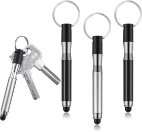Keychain-2655 Outus 4 Pieces Mini Stylus Pen With Keyring Loop 3-in-1 Accessory