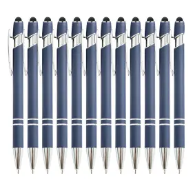 Zkby-mjb-008 Pasisibick 12 Pieces Blue Ballpoint Pen With Stylus Tip 2 In 1 Stylis
