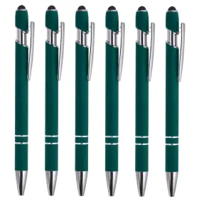 Pta230407tt0795 Patikil 6 Pack 2 In 1 Metal Pen Black Ink Count Of Dark Green
