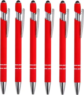 Pta230407tt0801 Patikil Ballpoint Pen With Stylus Tip 6 Pack 2 In 1 Count Of Red