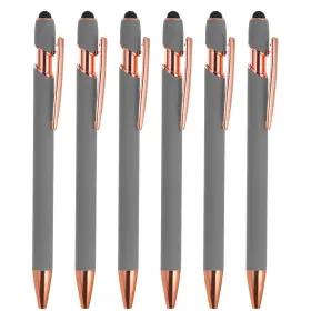Pta230407tt0808 Patikil Ballpoint Pen With Stylus Tip 6 Pack 2 In 1 Count Of Gray